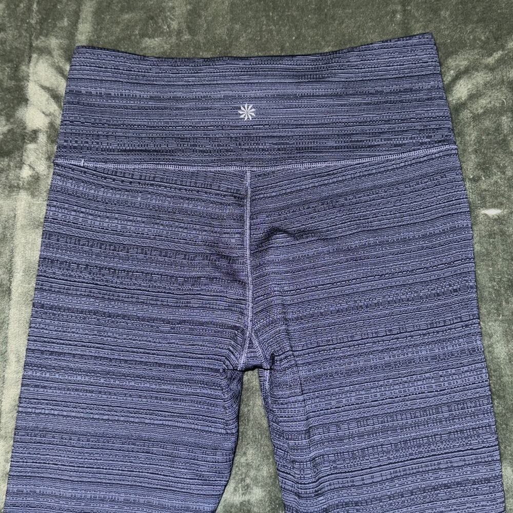Athleta High Rise Jacquard Chaturanga Leggings Women's Small Navy Blue Yoga